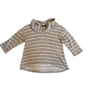 Style & Co Gold & White Stripe Cowl Neck Sweater Size M